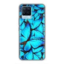 Силиконовый бампер с картинкой животных для Realme 8 (Крылья бабочек)