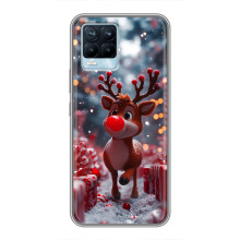 Яркий чехол для Realme 8 с Зимними Оленятами – Олень среди подарков