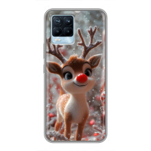 Яркий чехол для Realme 8 с Зимними Оленятами