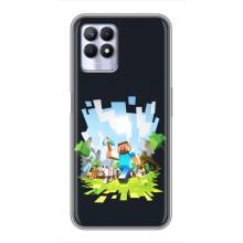Чехол Майнкрафт на Realme 8i (AlphaPrint) Minecraft (персонажи Minecraft)