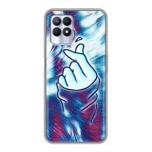 Чехол с принтом для Realme 8i (AlphaPrint - Знак сердечка)