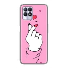 Чехол с принтом для Realme 8i (AlphaPrint - Знак сердечка)