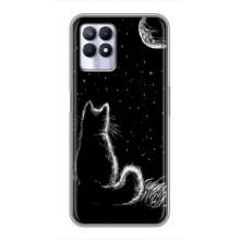 Чехол с принтом для Realme 8i (AlphaPrint) Модные коты (Котик и луна)