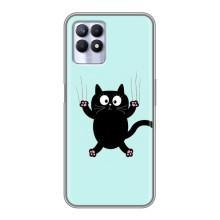 Чехол с принтом для Realme 8i (AlphaPrint) Модные коты (Падающий кот)