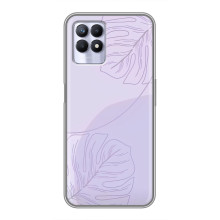 Чохол квітковий дизайн для Realme 8i – Монстера фіолетова