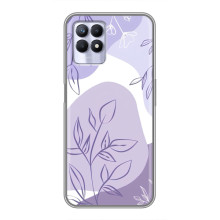Силконовий чохол з принтом в квітах на Realme 8i – Фіолетовий дизайн
