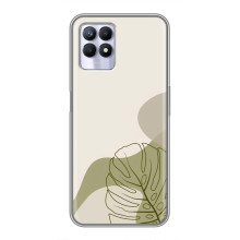 Силконовий чохол з принтом в квітах на Realme 8i – Монстера зелена