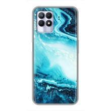 Мраморный чехол на Realme 8i (VPrint) (Голубой мрамор)