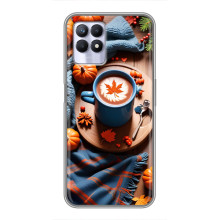 Чехол с уникальным дизайном «Осень с кофе» для Realme 8i – Кофе и тыквы