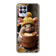 Друкований чохол 'Звірята з кавою' для Realme 8i – Мишка з кавою