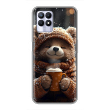 Друкований чохол 'Звірята з кавою' для Realme 8i – Мішка з кавою