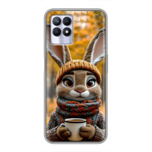 Друкований чохол 'Звірята з кавою' для Realme 8i – Зайчик з кавою