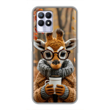 Друкований чохол 'Звірята з кавою' для Realme 8i – Жираф з кавою