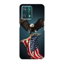 Чехол Флаг USA для Realme 9 Pro Plus (Орел и флаг)