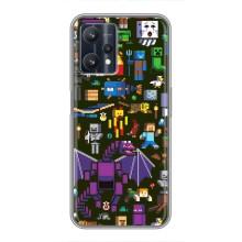 Чохол Майнкрафт на Realme 9 Pro Plus (AlphaPrint) Minecraft (Колаж Майнкрафт)