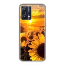 Чехол с Цветами для Realme 9 Pro Plus (поле подсолнухов)