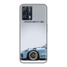 Чехол с авто Порше для Realme 9 Pro Plus – Голубой Порше