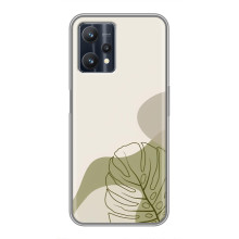 Силиконовый чехол с принтом в цветах на Realme 9 Pro Plus – Монстера зелёная