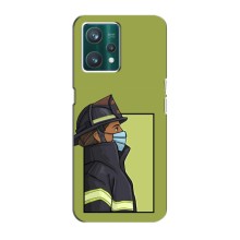 Силиконовый бампер (Работники) на Realme 9 Pro Plus – Пожарник