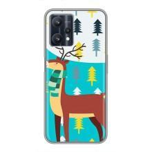 Силиконовый бампер с картинкой животных для Realme 9 Pro Plus (Олень с шарфом)