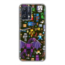 Чохол Майнкрафт на Realme 9 Pro (AlphaPrint) Minecraft (Колаж Майнкрафт)