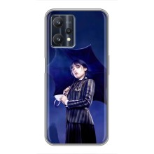 Чохли Венсдей на Realme 9 Pro Уенсдей (AlphaPrint) (Венздей з парасолькою)