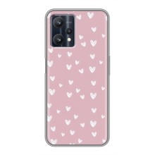 Чохол з розовим принтом для Realme 9 Pro (Сердечки на рожевому)
