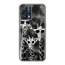 Силіконовий чохол з КАРТИНКАМИ літо для Realme 9 Pro (AlphaPrint) (Жирафи в окулярах)