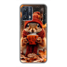 Печатный чехол «Зверята с кофе» для Realme 9 Pro – Белка с кофе