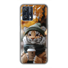 Печатный чехол «Зверята с кофе» для Realme 9 Pro – Тигр с кофе