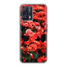 Чехлы с Цветами для Realme 9 (VPrint) (Цветы красные)