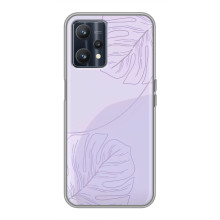 Чехол цветочный дизайн для Realme 9 – Монстера фиолетовая