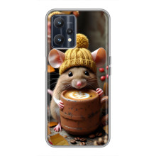 Печатный чехол «Зверята с кофе» для Realme 9 – Медведь с кофе