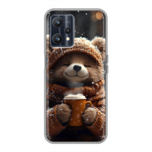 Печатный чехол «Зверята с кофе» для Realme 9 – Мишка с кофе