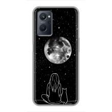 Чехол с рисунком кот на Realme 9i – Девушка с котом