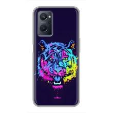 Силиконовый бампер с картинкой животных для Realme 9i (Тигр-Арт)