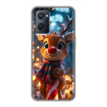 Яскравий чохол для Realme 9i з Зимові Оленята – Олень з шарфом
