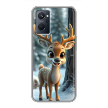 Яскравий чохол для Realme 9i з Зимові Оленята – Оленятко в лісі