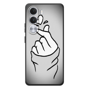 Чехол с принтом для Realme C100i (AlphaPrint - Знак сердечка)