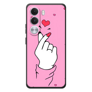 Чехол с принтом для Realme C100i (AlphaPrint - Знак сердечка)