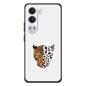 Чехол с леопардовым принтом на Realme C100i – Леопард на белом