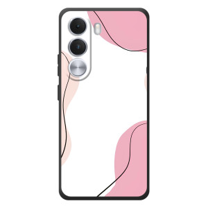 Чехол цветочный дизайн для Realme C100i (Розовый фон)
