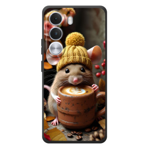Печатный чехол «Зверята с кофе» для Realme C100i (Медведь с кофе)