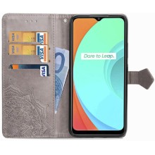 Шкіряний чохол (книжка) Art Case з візитницею для Realme C11 – Сірий