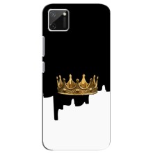 Чехол (Корона на чёрном фоне) для Реалми с11 – Золотая корона