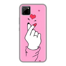 Чехол с принтом для Realme C11 (AlphaPrint - Знак сердечка) – Знак Love