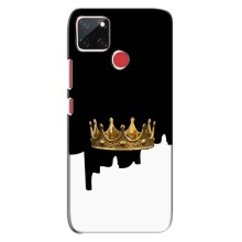 Чехол (Корона на чёрном фоне) для Реалми С12 – Золотая корона