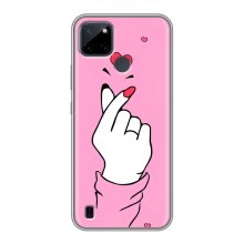 Чехол с принтом для Realme C12 (AlphaPrint - Знак сердечка) – Знак Love