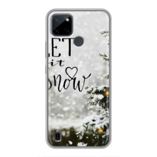 Новогодние, Праздничные Чехлы для Realme C12 - 2024 год (Let it snow)