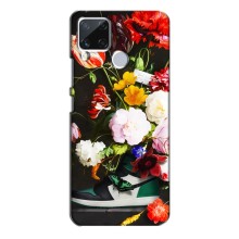 Брендновые Чехлы для Realme C15 - (PREMIUMPrint) (Nike цветы)